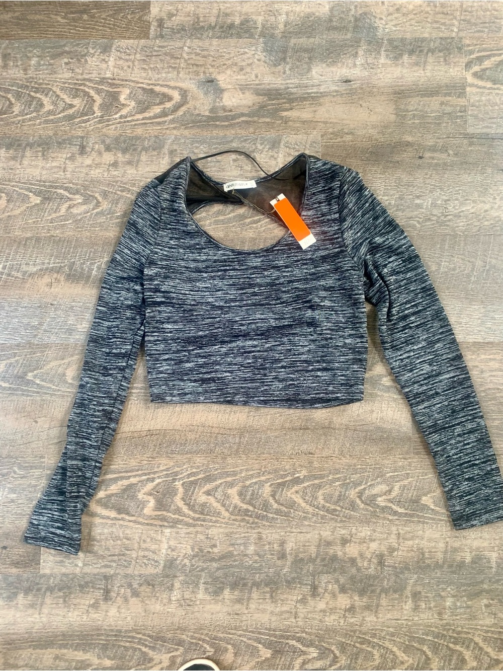 Gentle Fawn Long -Sleeve Heathered Gray Crop Top - Women